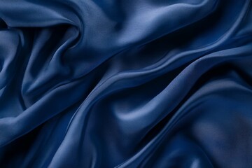 Obraz premium Blue abstract silk fabric wavy shiny satin fabric background