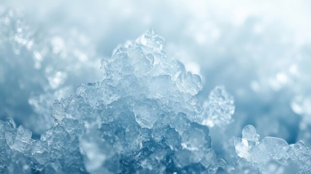 Close-Up of Glimmering Ice Crystals
