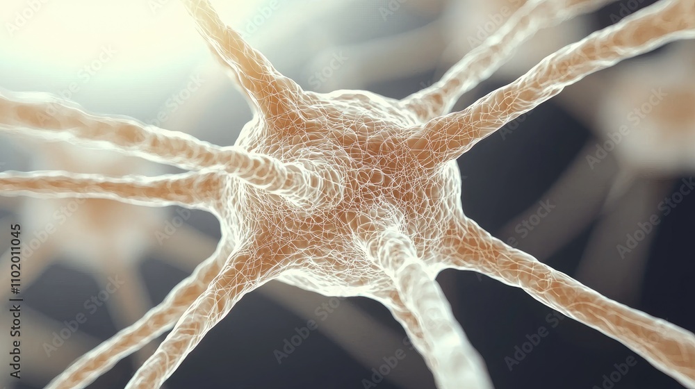 Aufkleber neurotransmission in action neuron close-up science lab high-resolution image scientific environment