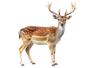 Fototapeta premium European fallow deer isolated on white background as transparent. PNG. AI GENERATED