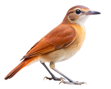 Rufous hornero isolated on white background as transparent. PNG. AI GENERATED
