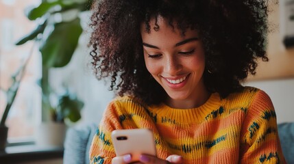 A social media influencer engaging with their audience through a poll or interactive story feature