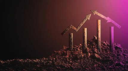 Chart with sharp declines and recovery trends, showing investment impact due to economic shifts