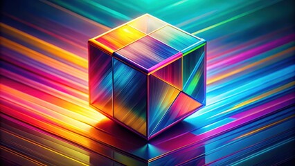 Abstract background featuring a dynamic colorful cube, abstract, background, dynamic, colorful, cube, geometric, shape,design
