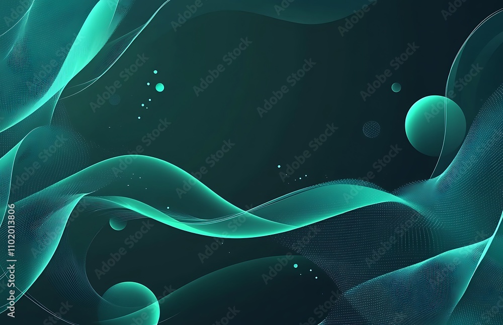 Poster blue technology background with abstract waves and circles creating a futuristic atmosphere for vari