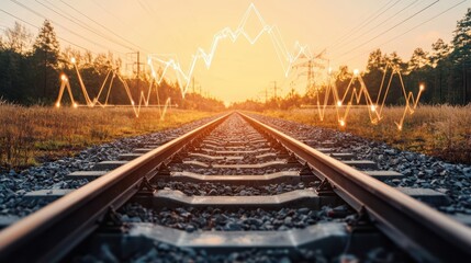 Fototapeta premium Financial dashboard with solar energy stocks highlighted, upward trend in dividends