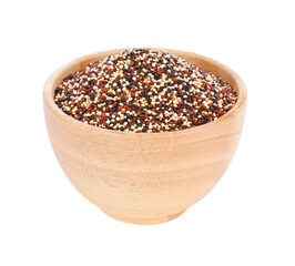 quinoa seeds in wooden bowl on transparent png