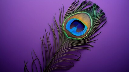 Obraz premium Feathers on a purple background, suitable for design with copy space, Mardi Gras celebration