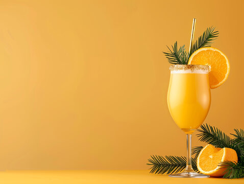 "Elegant New Year's Eve Cocktail with Gold Rimmed Glass"