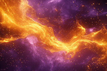 Obraz premium Abstract Fiery and Purple Energy Waves