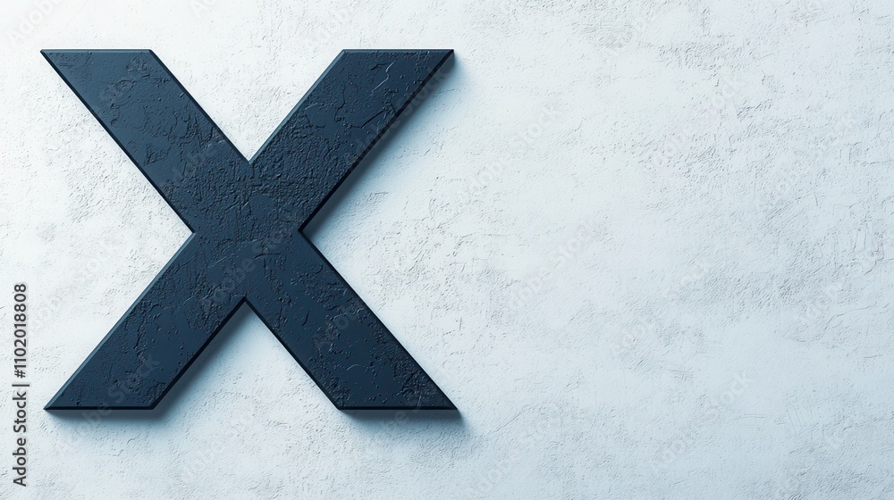 Poster dynamic x typography design in modern architecture minimalist style