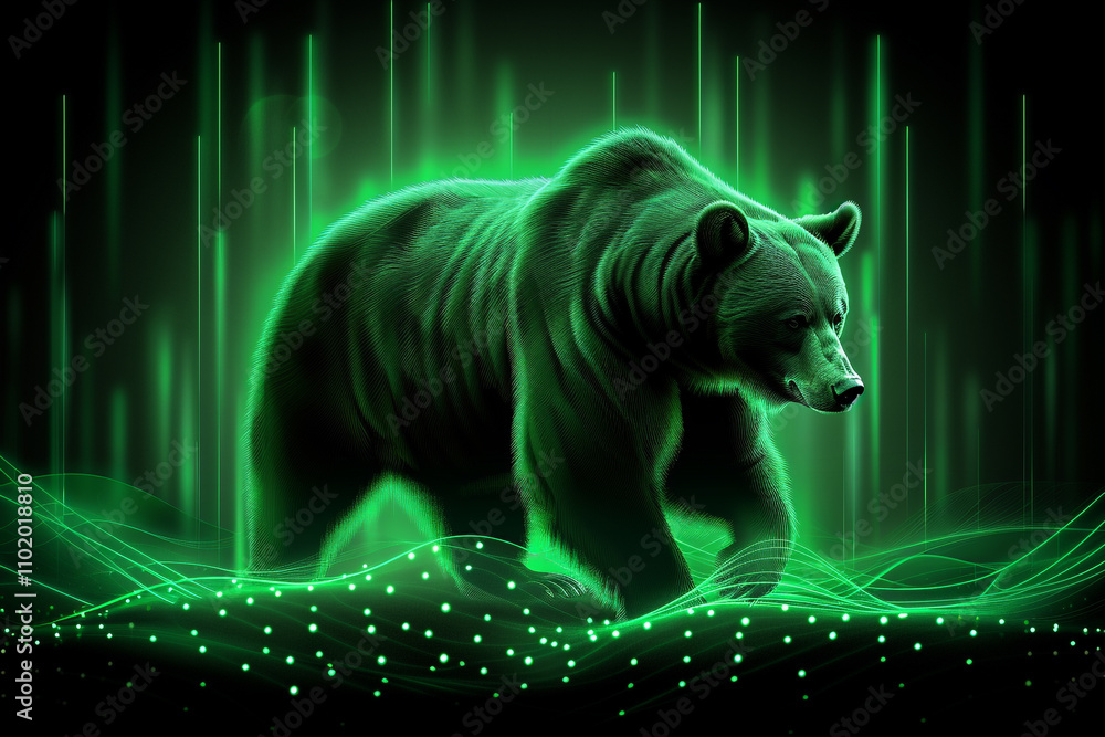 Poster abstract background with emerald light streams