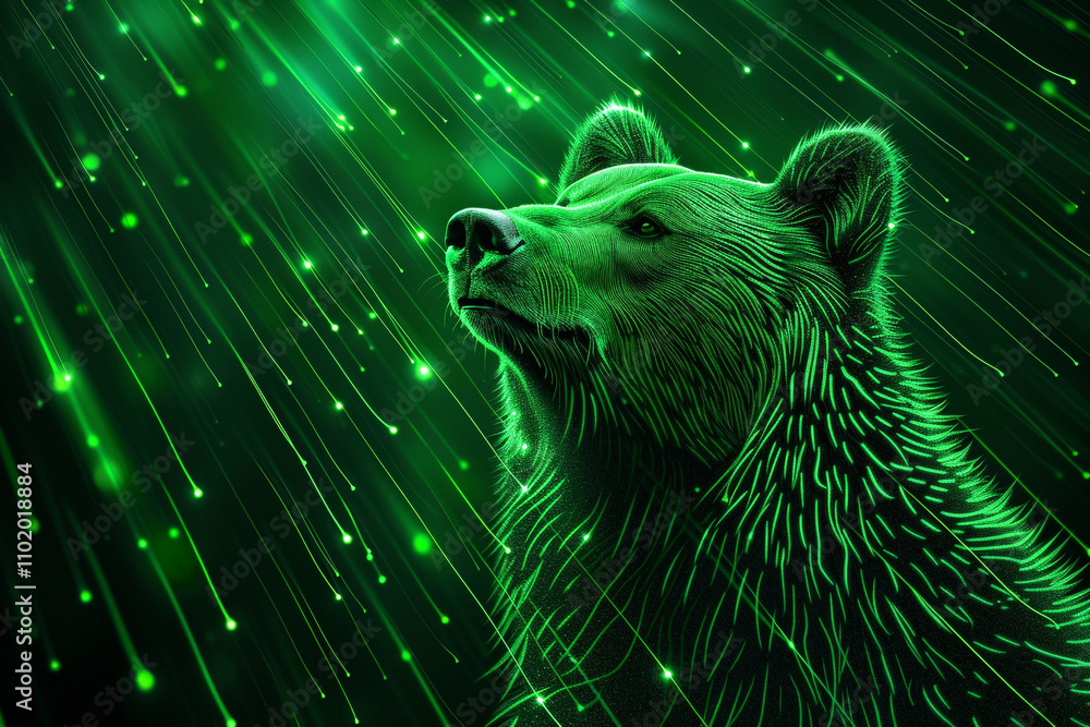 Aufkleber abstract background with emerald light streams