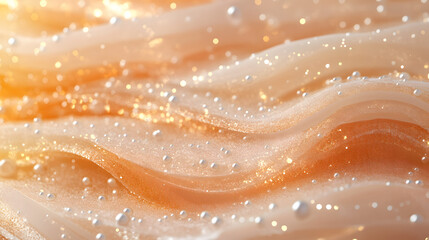 Soft Waves of Shimmering Cream with Sparkling Decor Elements