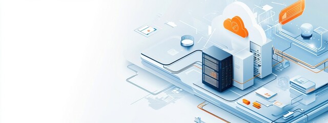 A computer network with a cloud in the middle