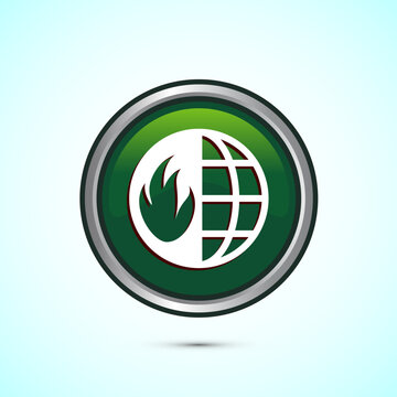 recommend clip art: Climate change icon design, Global warming, Earth temperature icon, Green Color Round Button Design