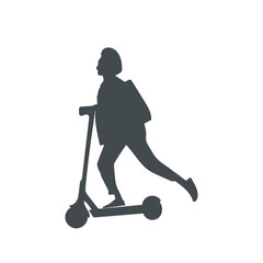 an electric scooter with a silhouette of a man on it.