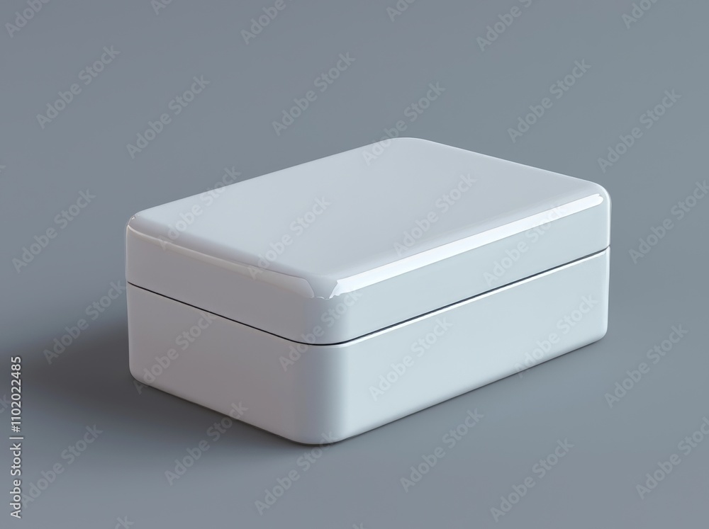Poster a mockup of a blank white box on a grey background serves as a useful template for your design.