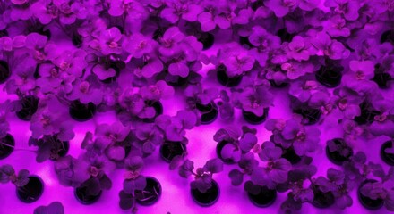Fototapeta premium Vibrant purple orchid blossoms ultraviolet light