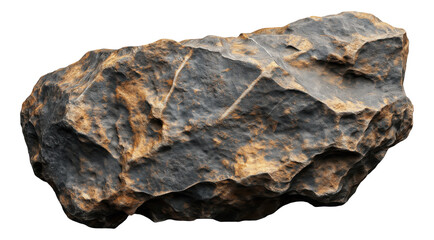 Fototapeta premium Large textured stone with rough surface and shades of gray and brown