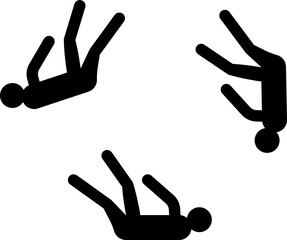 Minimalist pattern of three standing figures, side by side, representing simplicity and unity.
