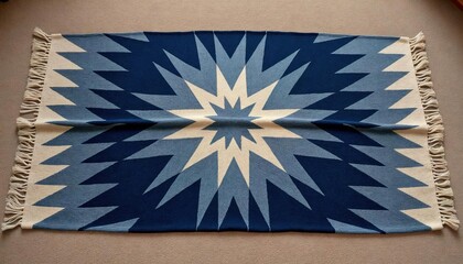 Artisanal Star Blanket on Desert Rug