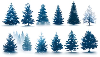 Fototapeta premium A Group of Trees with Lights.