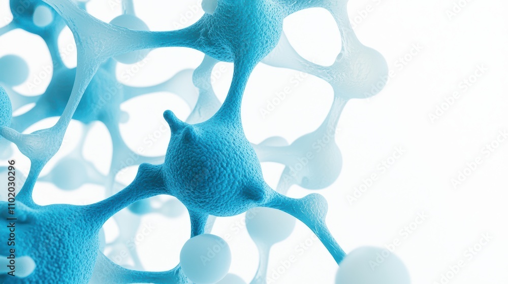 Aufkleber abstract representation of blue molecules and structures in science
