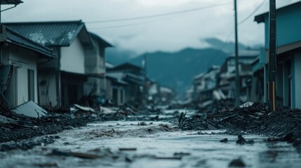 Aerial impact analysis of tsunami devastation in coastal cities