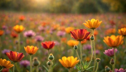 Autumn Field of Wildflowers