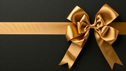 Fototapeta premium Golden Ribbon Bow Isolated on White Background