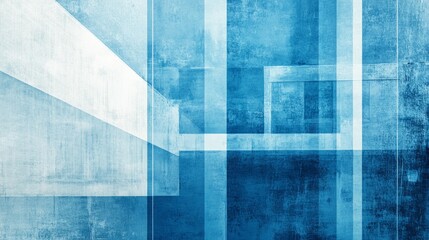 Abstract blue geometric background with architectural cyanotype with line types of different scales rule of thirds beauty in depth