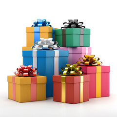Obraz premium Perspective View of Multiple Stacked Gift Boxes