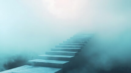 Mysterious Stairway Leading into the Fog