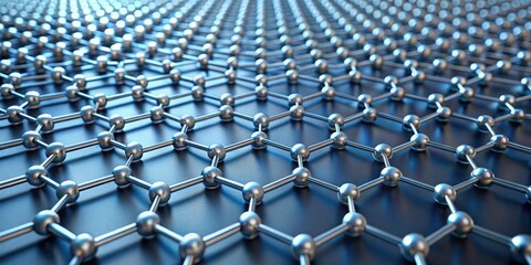 Fototapeta premium Hexagon graphene layers stacked in rendering , graphene, layering, stacking, nanomaterials, supermaterials, rendering