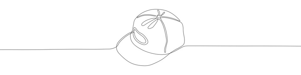 Baseball cap continuous line drawing vector illustration. Summer clothes