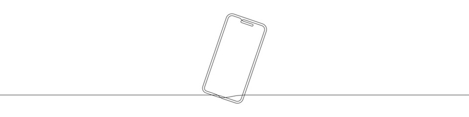 Mobile phone continuous line drawing vector illustration. Smartphone sign. Editable stroke