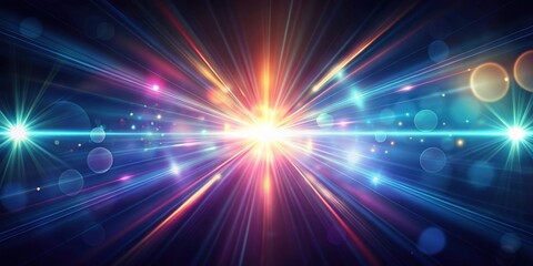 Obraz premium Optical lens flares creating shiny lights in an abstract background , optical, lens, flares, shiny, lights