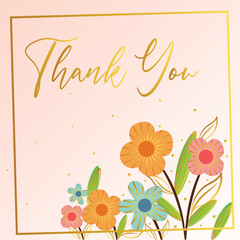 Thankyou card, banner, post , thank you vector illustration
