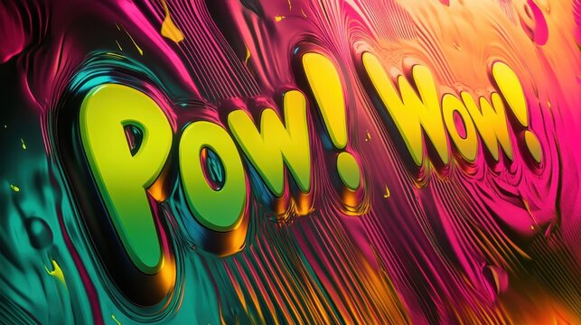 Bold comic expressions with glowing colors create this vibrant retro backdrop