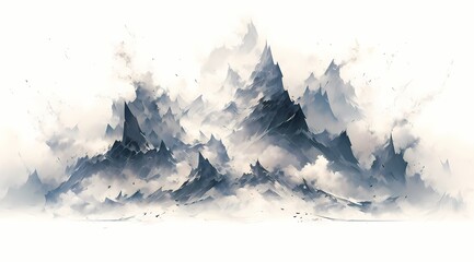 mountain in the fog