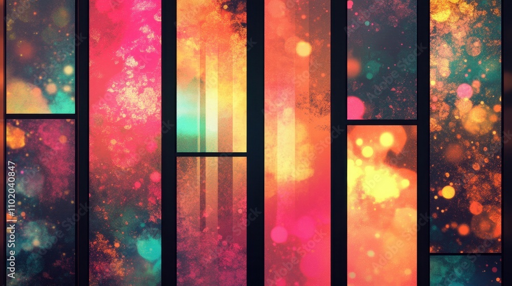 Canvas Prints dynamic neon tones and soft gradients highlight this vibrant retro wallpaper