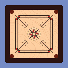 Wooden Carrom Board Game Vector Illustration Carrom game vector carrom board game