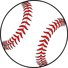 baseball ball line vector illustration isolated on white background