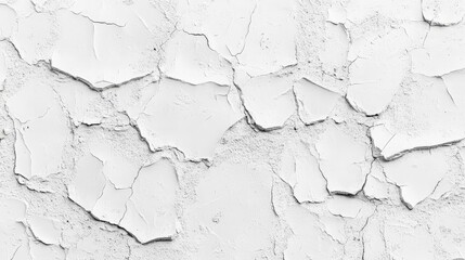 Fototapeta premium Cracked White Wall with Texture in Harsh Lighting