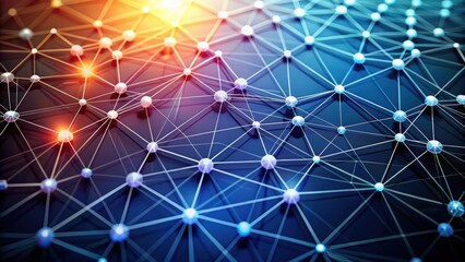 Abstract geometric network of connected dots on a triangular grid , technology, digital, plexus, abstract, design