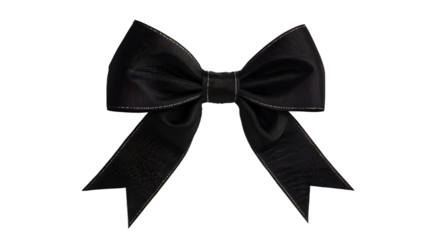 black bow isolated on white, transparent background png