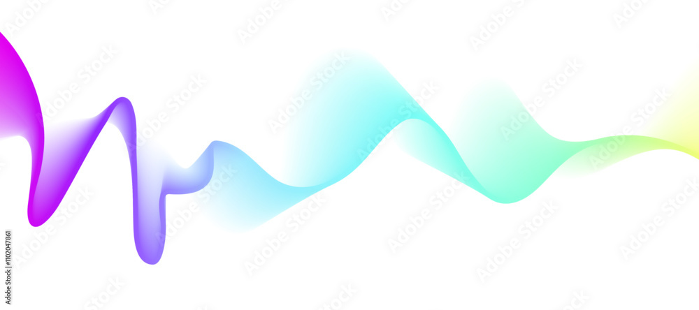 Poster modern color gradient flowing wave line. white abstract background with glowing wave. shiny moving l