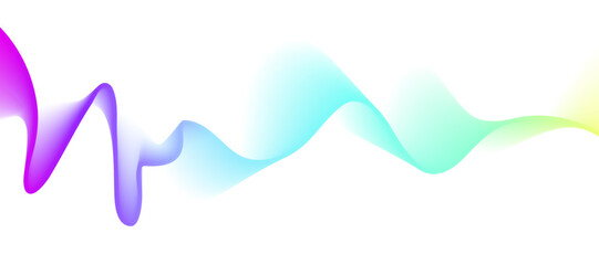 Modern color gradient flowing wave line. White abstract background with glowing wave. Shiny moving lines design element. Futuristic technology.
