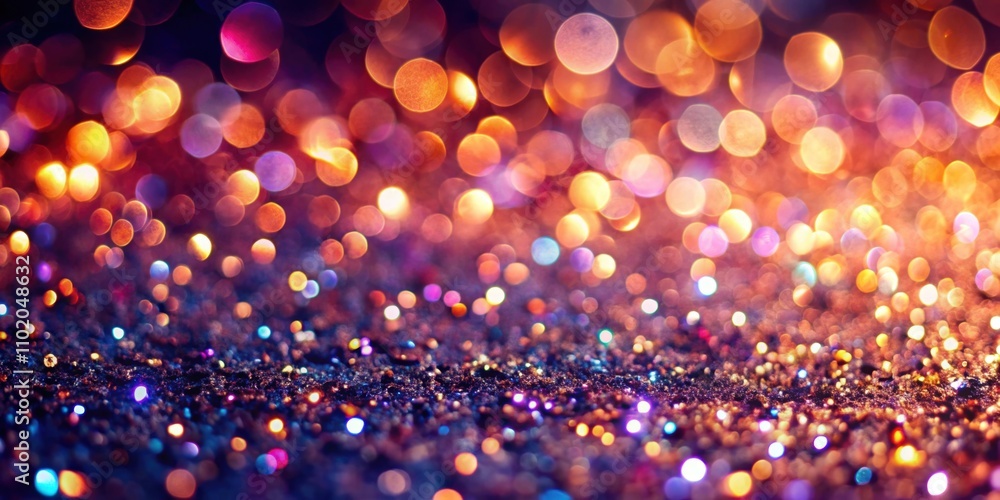 Wall mural Beautiful shiny background with bokeh and sequins , sparkle, glitter, festive, elegant, celebration, lights, glamour